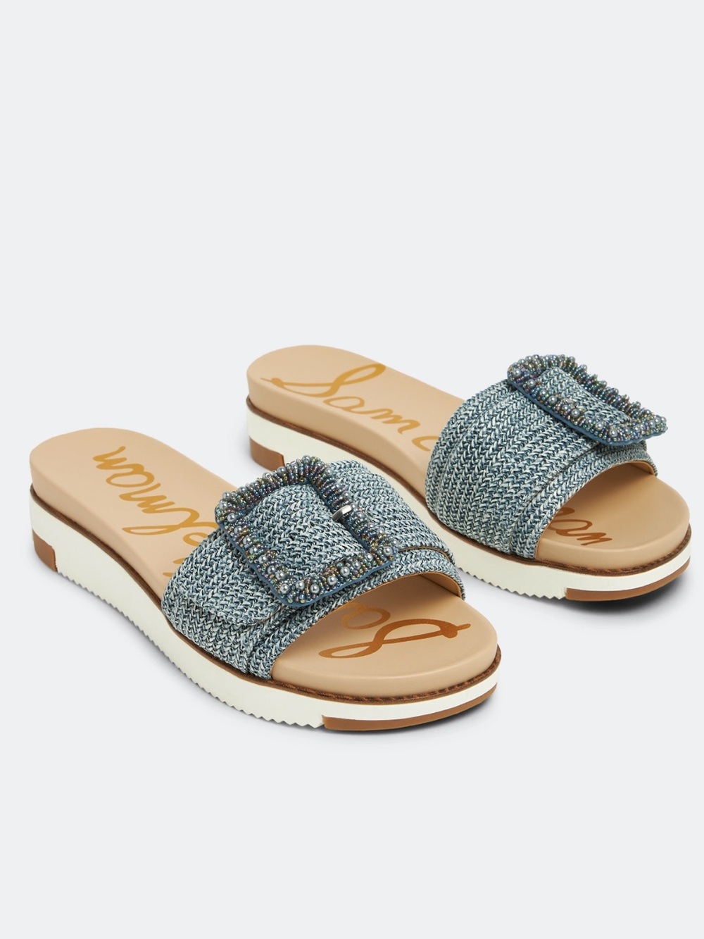 Sam Edelman Ariane Beaded Buckle Slide Sandals size 6.5